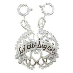 925 Silver Big Sis/ Lil Sis Breakaway Charm